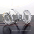 Airtight round clear glass storage jars with clip lids 180ml